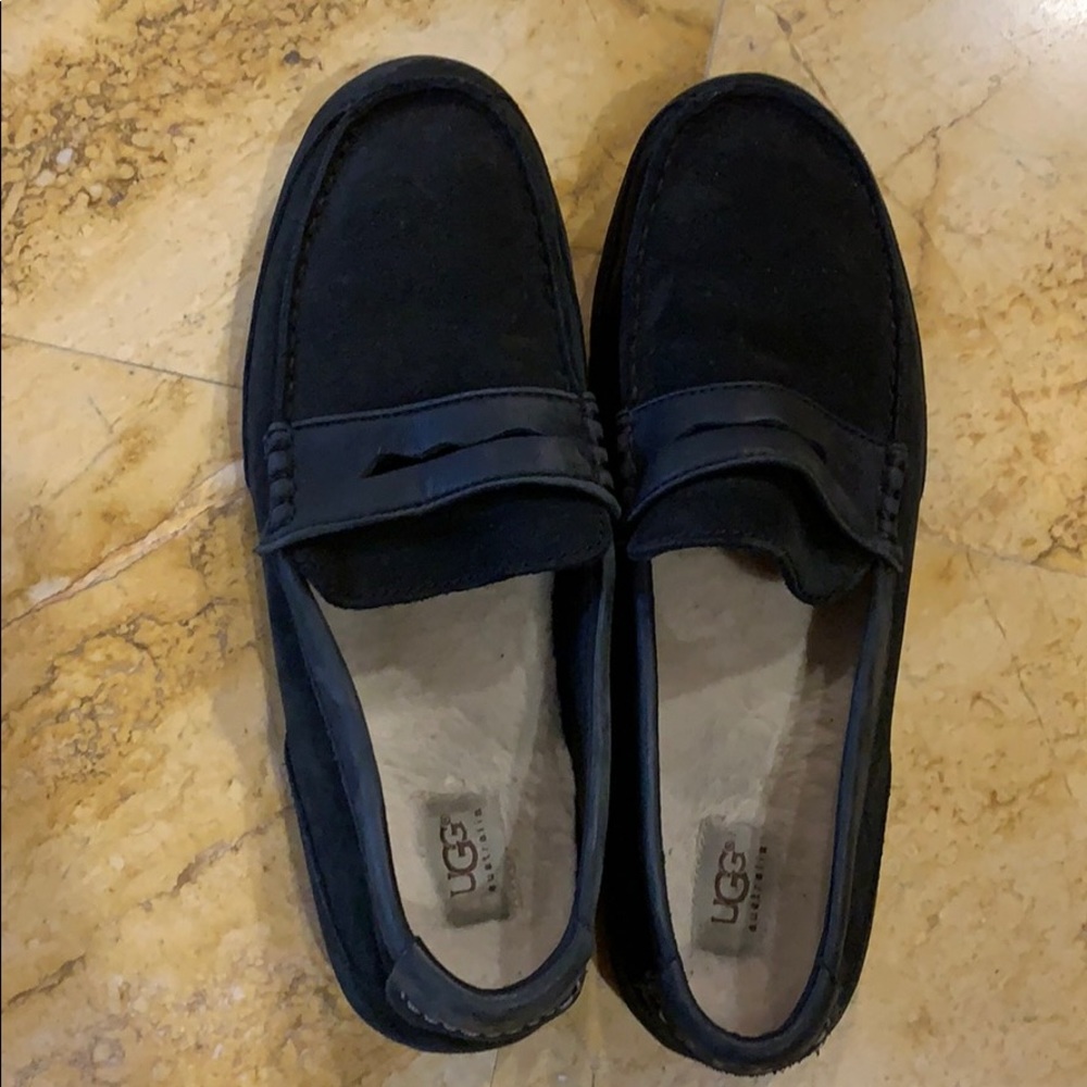 Men’s black suede and leather shoes. Excellent